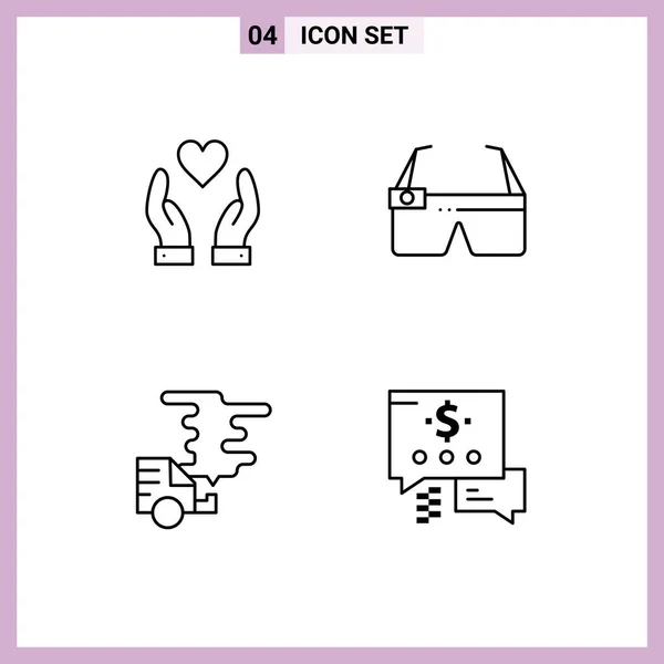 Iconos Creativos Signos Símbolos Modernos Mano Emisión Dispositivo Inteligente Contaminación — Archivo Imágenes Vectoriales