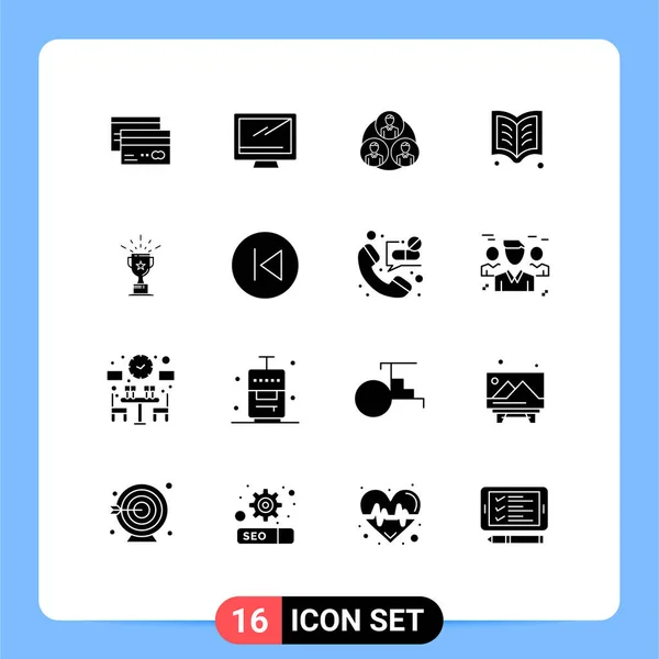 Creative Icons Modern Signs Symbols Book Circle Monitor Clone Staff — Stock Vector