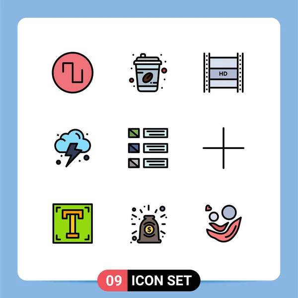 Stock Vector Icon Pack Line Signs Symbols Details Power Film — 스톡 벡터