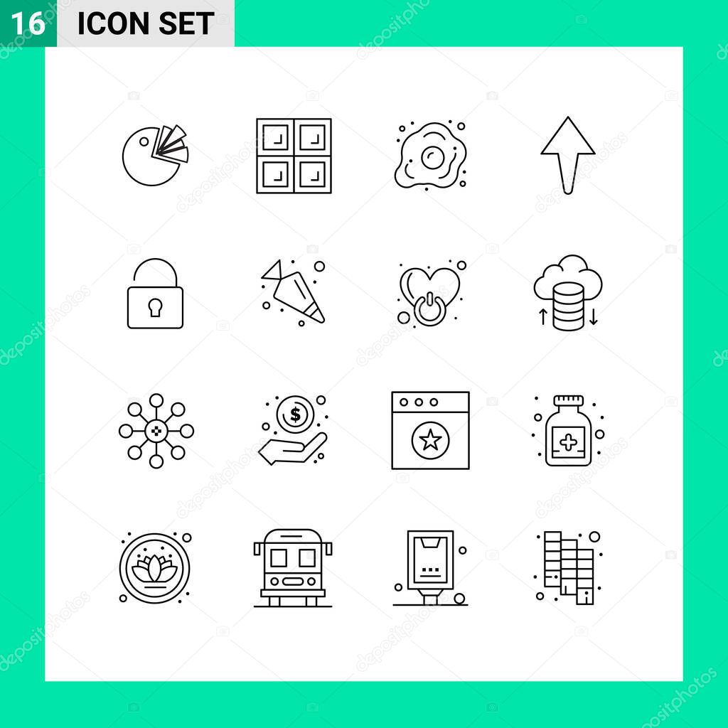 16 creative icons modern signs and symbols of carrot lock egg unlock arrow editable vector design elements premium vector in adobe illustrator ai ai format encapsulated postscript eps eps format wdrfree