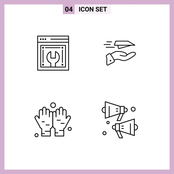 Universal Icon Symbols Group Modern Filledline Flache Farben Der Web — Stockvektor