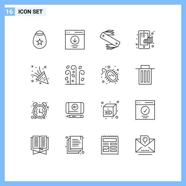 Stock Vector Icon Pack Mit Linienzeichen Und Symbolen Für Graphen — Stockvektor