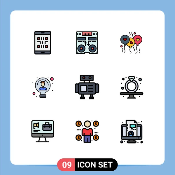 Set Iconos Interfaz Usuario Moderna Símbolos Signos Para Persona Idea — Archivo Imágenes Vectoriales
