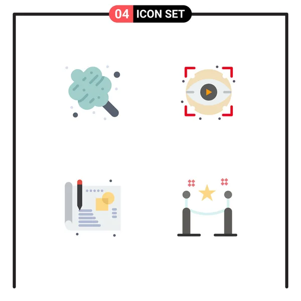 Пакет Творчих Плоских Іконок Бавовняних Цукерок Процесу Цукерок Вигляду Бар — стоковий вектор