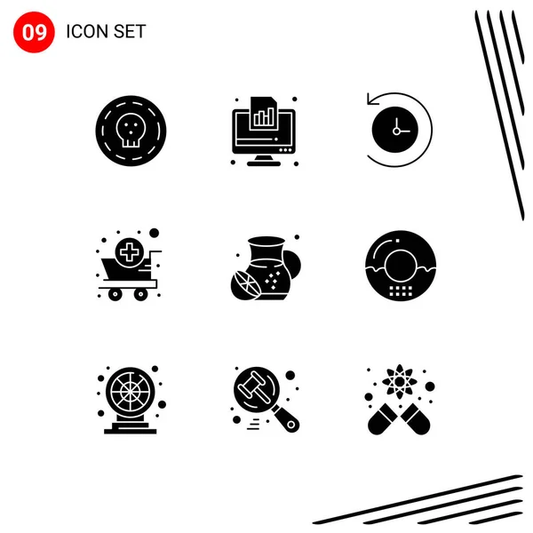 Vector Icon Pack Line Signs Symbols Summer Supply Report Cart — 스톡 벡터