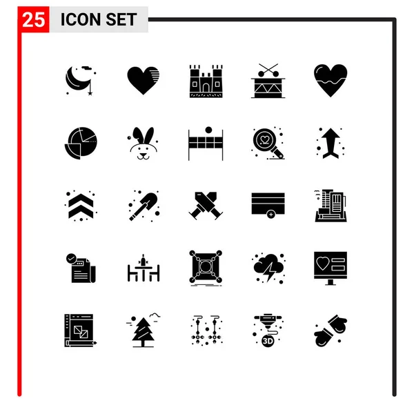 Creative Icons Modern Signs Symbols Anatomy Festival Favorite Drum Sand — Stock Vector