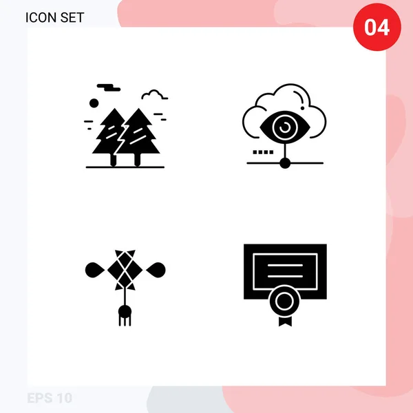 Conjunto Iconos Interfaz Usuario Moderna Símbolos Signos Para Bosque Compartir — Vector de stock