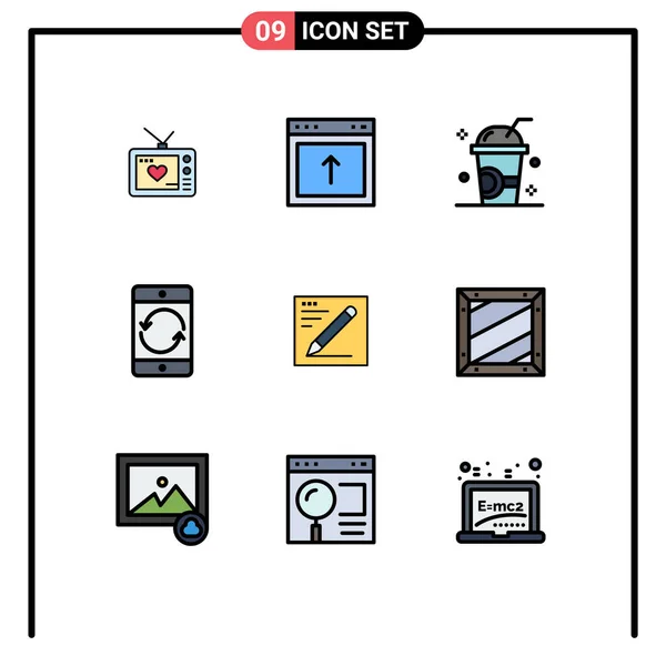 Universal Icon Symbols Group Modern Filledline Flat Colores Móviles Dispositivos — Archivo Imágenes Vectoriales