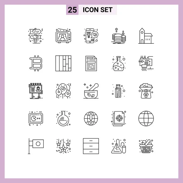 Universal Icon Symbols Group Modern Lines Building Gold Day Capital — Stockvektor