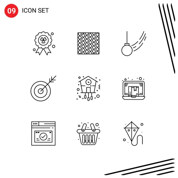 Iconos Creativos Signos Símbolos Modernos Meta Flecha Azulejos Movimiento Elementos — Vector de stock