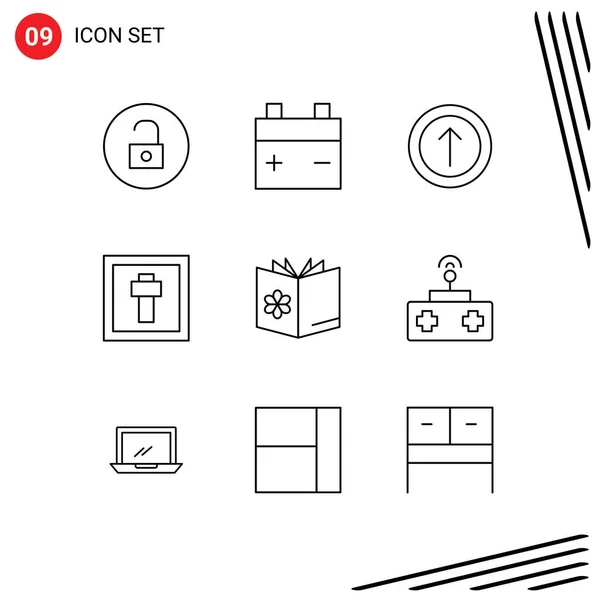 Stock Vector Icon Pack Sinais Linha Símbolos Para Mistura Tigela — Vetor de Stock