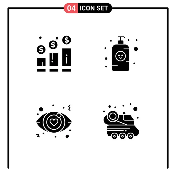 Modern Set Solid Glyphs Szimbólumok Mint Növekedés Társkereső Grafikon Baba — Stock Vector