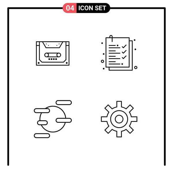 4创意图标模拟 剪贴板 齿轮可编辑矢量设计元素的现代符号和符号 — 图库矢量图片