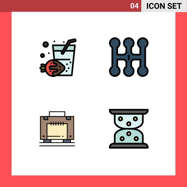 Universal Icon Symbols Group Modern Filledline Flat Colors Drink Luggage — Διανυσματικό Αρχείο