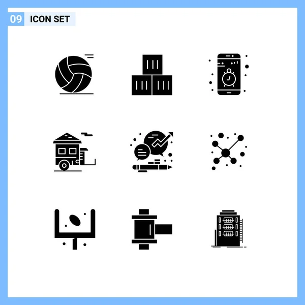 Universal Icon Symbols Group Modern Solid Glyphen Transport Tourism App — Stockvektor