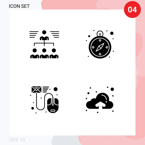 Mobile Interface Solid Glyph Set Pictograms Businessman Email User Logistics — Stockový vektor