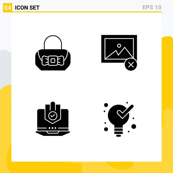 Stock Vector Icon Pack Signos Línea Símbolos Para Bolsa Ordenador — Vector de stock