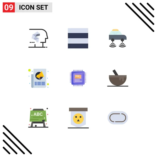 Stock Vector Icon Pack Sinais Linha Símbolos Para Cpu Papel — Vetor de Stock