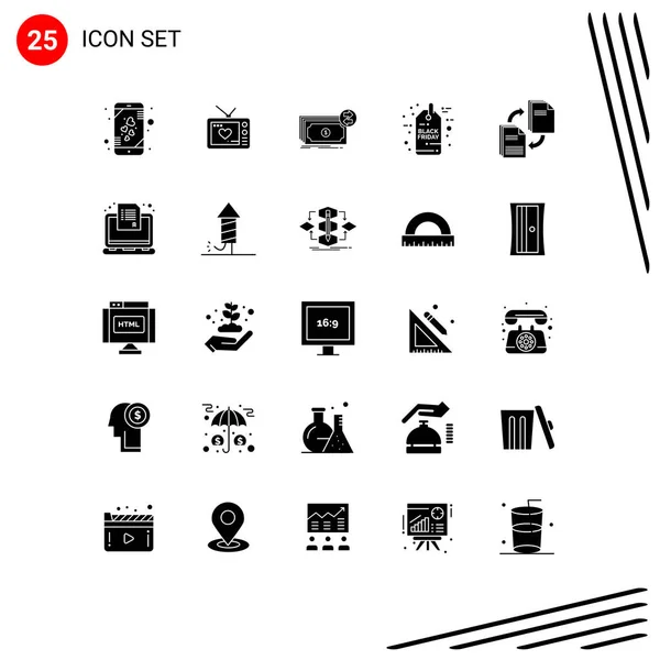 25组实体字形符号和符号 用于共享 可编辑向量设计元素 — 图库矢量图片