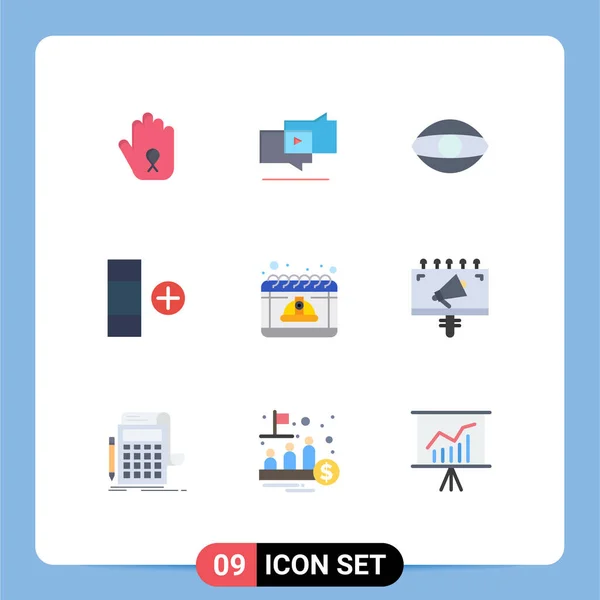 Set Modern Icons Symbols Signs Labor Calendar Eye Table Cell — Stock Vector