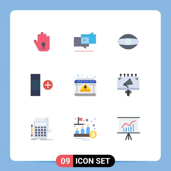 Conjunto Ícones Modernos Símbolos Sinais Para Trabalho Calendário Olho Tabela —  Vetores de Stock