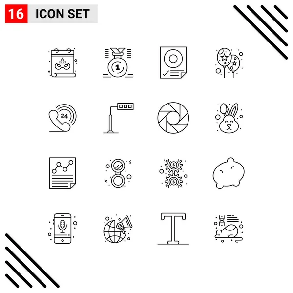 Conjunto Iconos Interfaz Usuario Moderna Símbolos Signos Para Teléfono Festival — Vector de stock