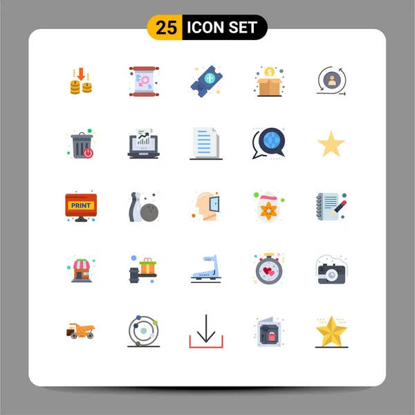 25现代标志及访客 群众可编辑矢量设计元素符号的用户界面平面彩色套件 — 图库矢量图片