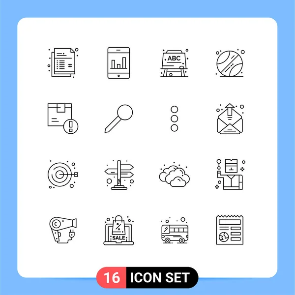Icônes Créatives Signes Modernes Symboles Produit Livraison Éducation Boîte Sport — Image vectorielle
