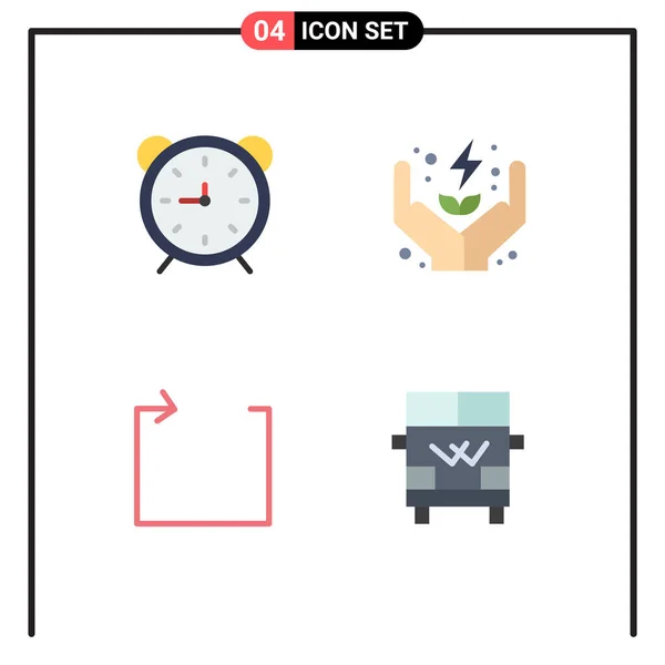 Conjunto Iconos Planos Universales Para Aplicaciones Web Móviles Reloj Flecha — Vector de stock
