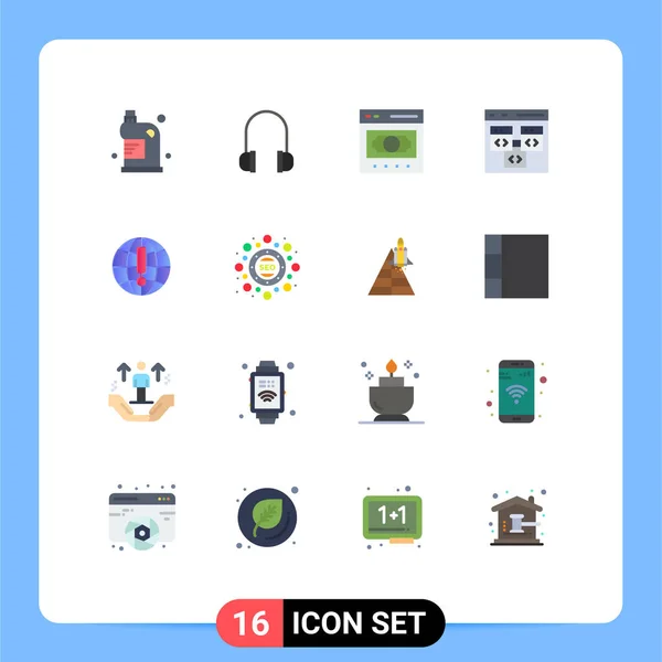 Universal Icon Group Modern Flat Colors Development Coding Business Browser — стоковый вектор