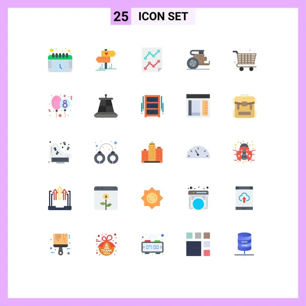 Editable Vector Line Pack of 25 Simple Flat Colors of greece, old, analytics, horses, report Editable Vector Design Elements — Stock Illustration Editable Vector Line Pack Simple Flat Colors Greece Old Analytics Stock Vector