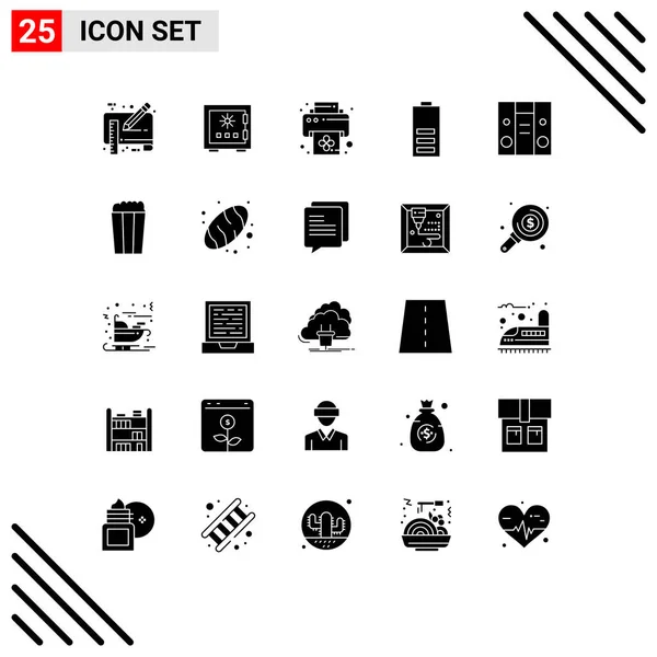 Stock Vector Icon Pack Mit Zeilenzeichen Und Symbolen Für Elektrizität — Stockvektor