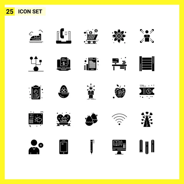 Creative Icons Modern Signs Symbols Physics Particle Service Atom Product — Stock Vector