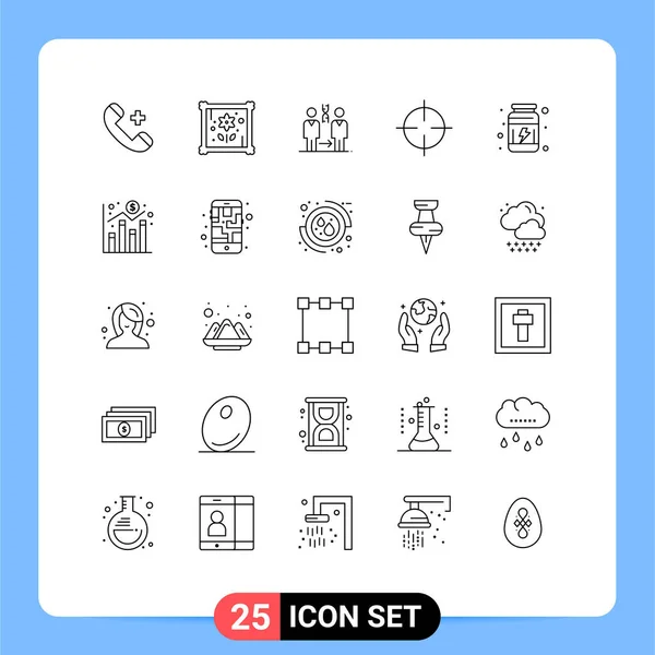 Set Icone Moderne Simboli Segni Palestra Simbolismo Dna Segno Salute — Vettoriale Stock