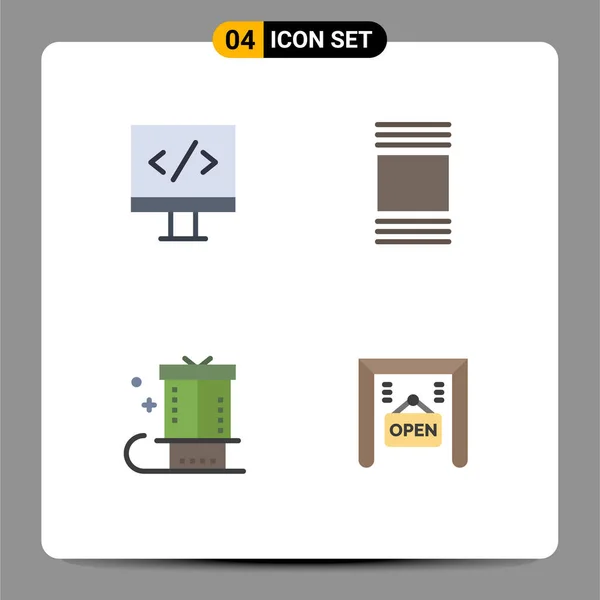 Stock Vector Icon Pack Líneas Símbolos Para Ordenador Vacaciones Portada — Archivo Imágenes Vectoriales