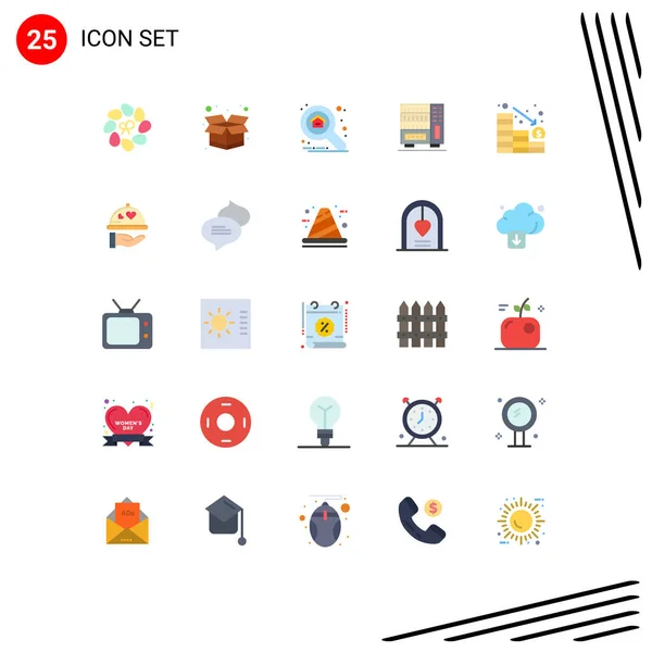 Stock Vector Icon Pack Mit Linienzeichen Und Symbolen Für Verlust — Stockvektor