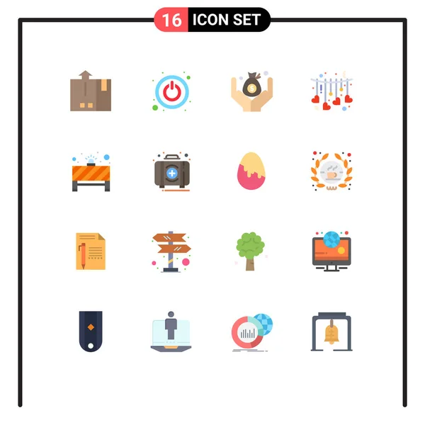 Universal Icon Symbols Group Modern Flat Colores Stop Tabla Seguro — Vector de stock