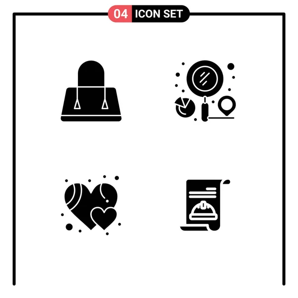 Çanta Kalp Bulucu Arama Davetiye Düzenlenebilir Vektör Tasarım Elementlerinin Oluşturduğu — Stok Vektör