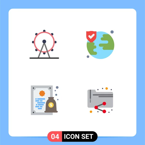 Pictogram Set Simple Flat Icons Holiday License Sign Protection Share — 스톡 벡터