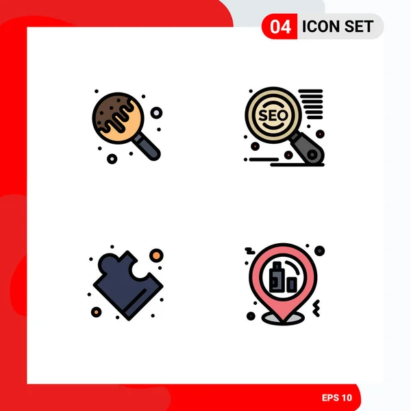 Set Dari Ikon Modern Simbol Tanda Tanda Untuk Permen Larutan - Stok Vektor