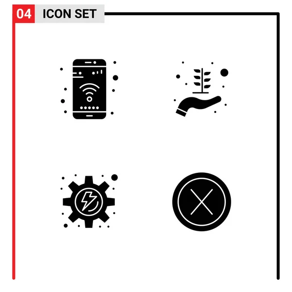 Universal Icon Symbols Group Modern Solid Glyphs App Process Wifi — Stockový vektor