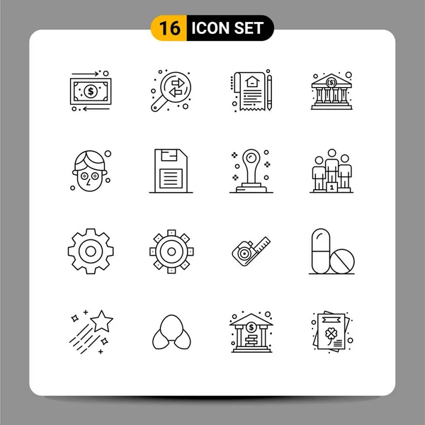 Mobile Interface Outline Set Pictograms Cucumber Cash Document Buy Contract — Stock Vector