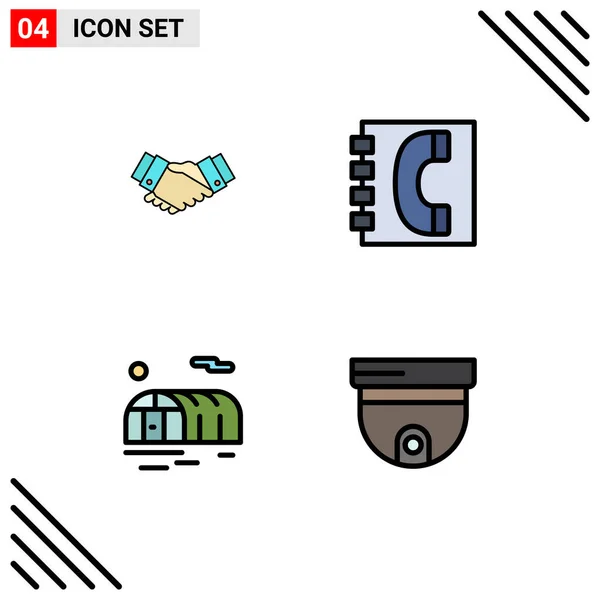 Stock Vector Icon Pack Mit Zeilenzeichen Und Symbolen Für Vereinbarung — Stockvektor