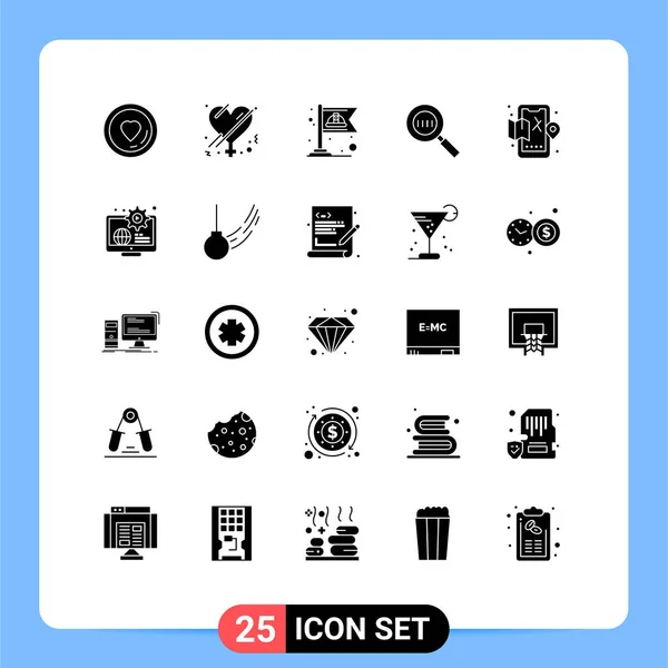 Stock Vector Icon Pack Mit Linienzeichen Und Symbolen Für Stadt — Stockvektor