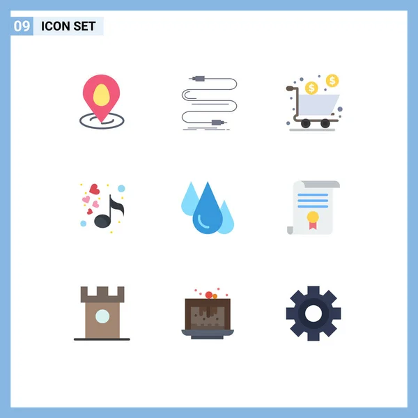 Set Dari Ikon Modern Simbol Tanda Tanda Untuk Valentine Musik - Stok Vektor