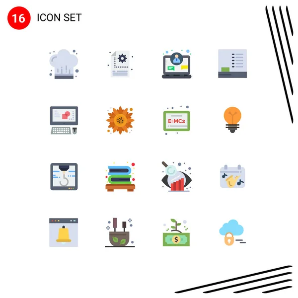 Stock Vector Icon Pack Line Signs Symbols Creative Computer Business — Vettoriale Stock