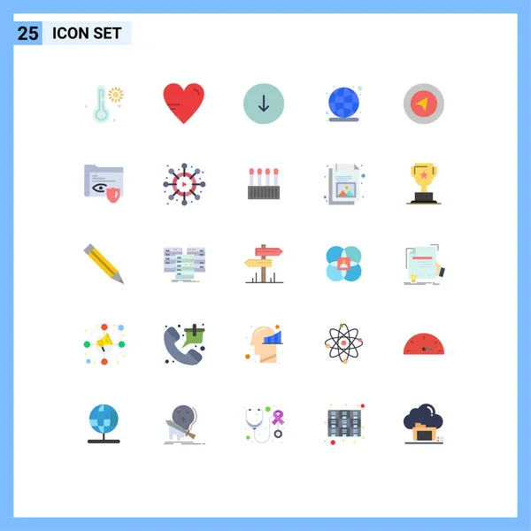 Universal Icon Symbols Group Modern Flat Colors Location Map Seo — Stockvektor