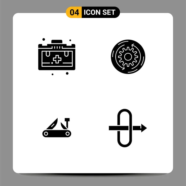Stock Vector Icon Pack Line Signs Symbols Bag Knife Solution — 스톡 벡터