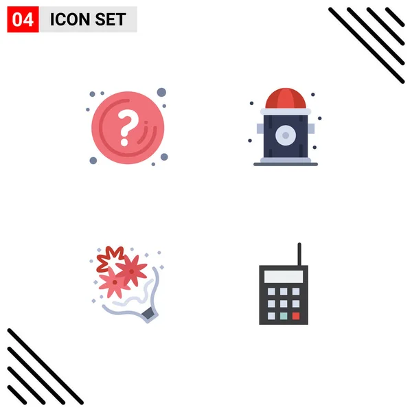 Mobile Interface Flat Icon Set Van Pictogrammen Van Hulp Bloem — Stockvector