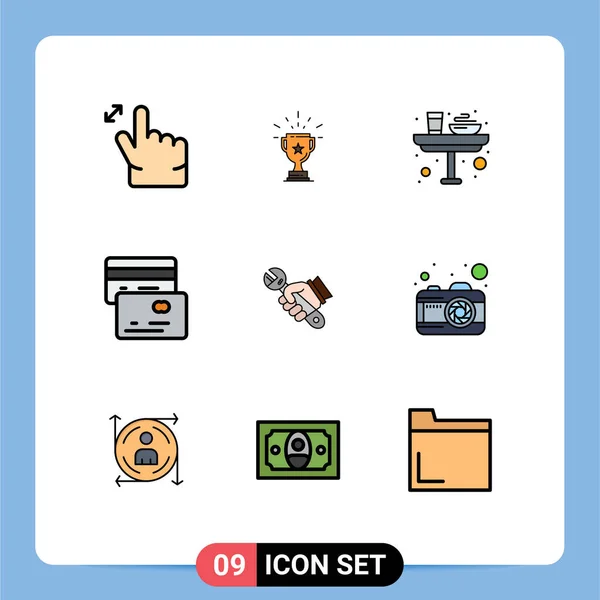 User Interface Filledline Flat Color Pack Modern Signs Symbols Money — Stock Vector